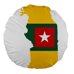 Togo Flag Map Geography Outline Large 18  Premium Round Cushions by Sapixe