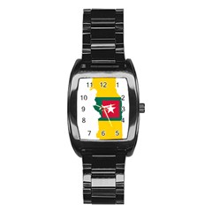 Togo Flag Map Geography Outline Stainless Steel Barrel Watch by Sapixe