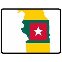 Togo Flag Map Geography Outline Double Sided Fleece Blanket (large)  by Sapixe