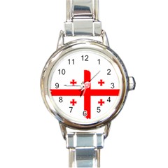 Borders Country Flag Geography Map Round Italian Charm Watch by Sapixe