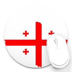 Borders Country Flag Geography Map Round Mousepads by Sapixe