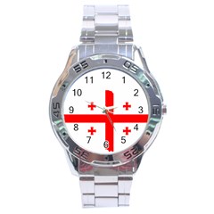 Borders Country Flag Geography Map Stainless Steel Analogue Watch by Sapixe