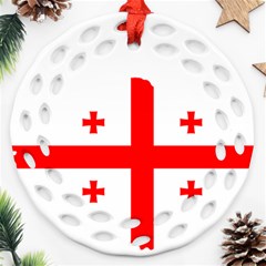 Borders Country Flag Geography Map Round Filigree Ornament (two Sides) by Sapixe