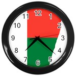 Madagascar Flag Map Geography Wall Clock (Black) Front