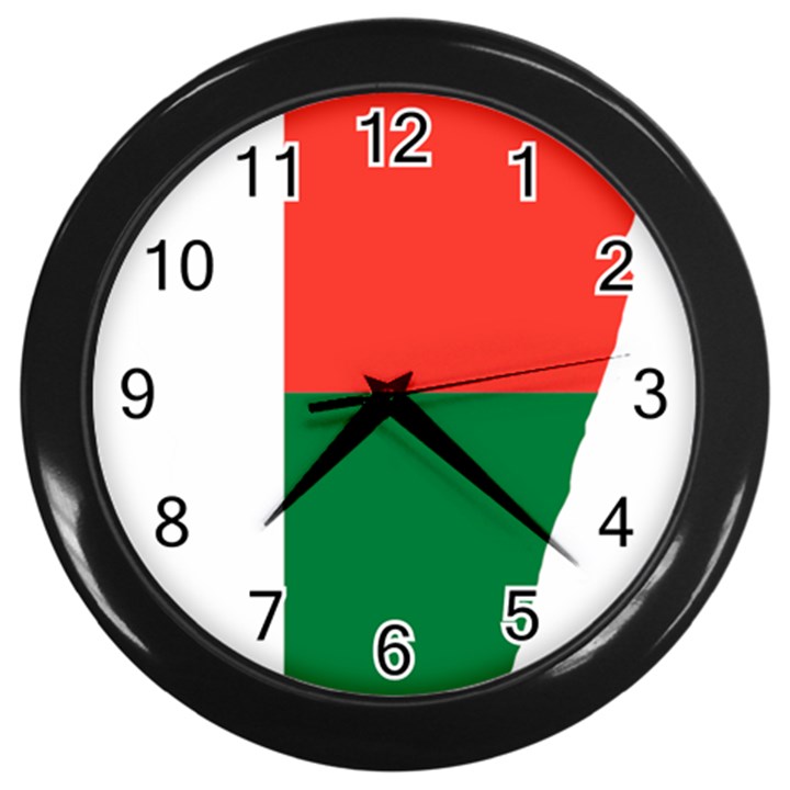 Madagascar Flag Map Geography Wall Clock (Black)