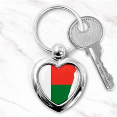 Madagascar Flag Map Geography Key Chain (heart) by Sapixe