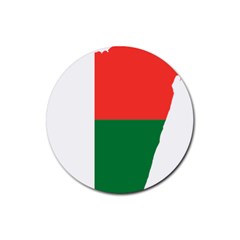 Madagascar Flag Map Geography Rubber Round Coaster (4 Pack)  by Sapixe