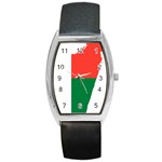 Madagascar Flag Map Geography Barrel Style Metal Watch Front