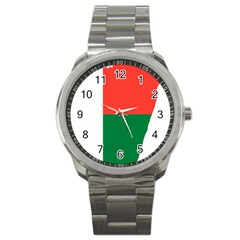 Madagascar Flag Map Geography Sport Metal Watch by Sapixe