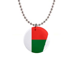 Madagascar Flag Map Geography 1  Button Necklace by Sapixe