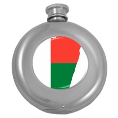 Madagascar Flag Map Geography Round Hip Flask (5 Oz) by Sapixe