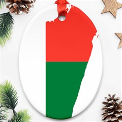 Madagascar Flag Map Geography Oval Ornament (two Sides) by Sapixe