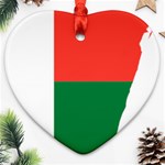 Madagascar Flag Map Geography Heart Ornament (Two Sides) Front