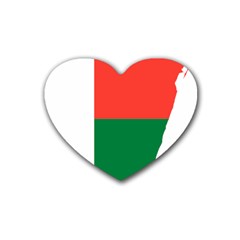 Madagascar Flag Map Geography Heart Coaster (4 Pack)  by Sapixe