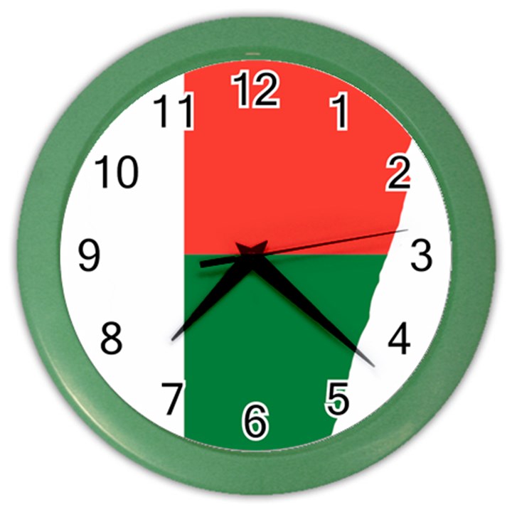 Madagascar Flag Map Geography Color Wall Clock