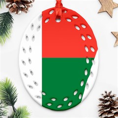 Madagascar Flag Map Geography Oval Filigree Ornament (two Sides) by Sapixe