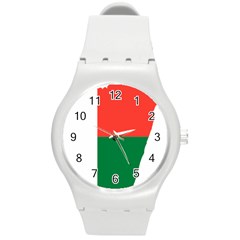 Madagascar Flag Map Geography Round Plastic Sport Watch (m) by Sapixe