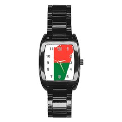 Madagascar Flag Map Geography Stainless Steel Barrel Watch by Sapixe