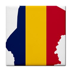 Chad Flag Map Geography Outline Tile Coaster by Sapixe