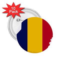 Chad Flag Map Geography Outline 2 25  Buttons (10 Pack)  by Sapixe