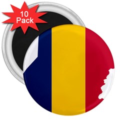 Chad Flag Map Geography Outline 3  Magnets (10 Pack)  by Sapixe