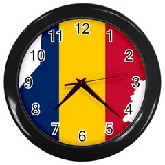 Chad Flag Map Geography Outline Wall Clock (black)