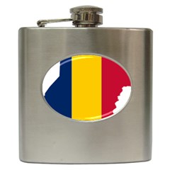 Chad Flag Map Geography Outline Hip Flask (6 Oz) by Sapixe