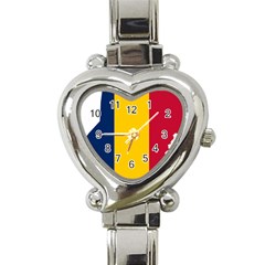 Chad Flag Map Geography Outline Heart Italian Charm Watch by Sapixe