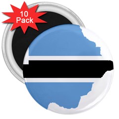 Botswana Flag Map Geography 3  Magnets (10 Pack)  by Sapixe