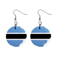 Botswana Flag Map Geography Mini Button Earrings by Sapixe