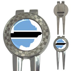 Botswana Flag Map Geography 3-in-1 Golf Divots by Sapixe