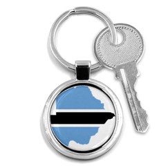 Botswana Flag Map Geography Key Chain (round) by Sapixe