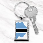 Botswana Flag Map Geography Key Chain (Rectangle) Front