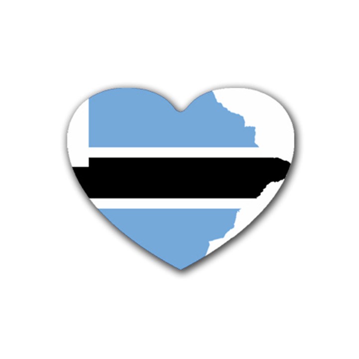 Botswana Flag Map Geography Rubber Coaster (Heart) 