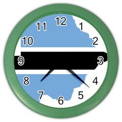 Botswana Flag Map Geography Color Wall Clock by Sapixe