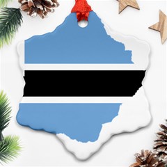 Botswana Flag Map Geography Snowflake Ornament (two Sides) by Sapixe