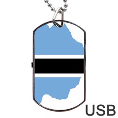 Botswana Flag Map Geography Dog Tag Usb Flash (two Sides) by Sapixe