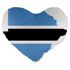 Botswana Flag Map Geography Large 19  Premium Heart Shape Cushions by Sapixe