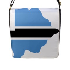 Botswana Flag Map Geography Flap Closure Messenger Bag (l) by Sapixe