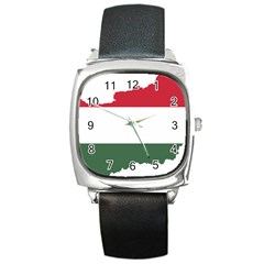 Hungary Country Europe Flag Square Metal Watch by Sapixe