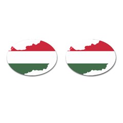 Hungary Country Europe Flag Cufflinks (oval) by Sapixe