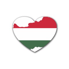 Hungary Country Europe Flag Rubber Coaster (heart)  by Sapixe