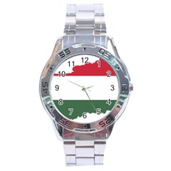 Hungary Country Europe Flag Stainless Steel Analogue Watch by Sapixe