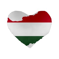 Hungary Country Europe Flag Standard 16  Premium Heart Shape Cushions by Sapixe