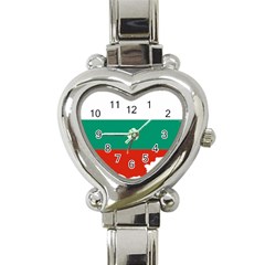 Bulgaria Country Europe Flag Heart Italian Charm Watch by Sapixe