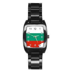 Bulgaria Country Europe Flag Stainless Steel Barrel Watch by Sapixe