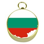 Bulgaria Country Europe Flag Gold Compasses Front