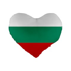 Bulgaria Country Europe Flag Standard 16  Premium Flano Heart Shape Cushions by Sapixe