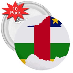 Central African Republic Flag Map 3  Buttons (10 Pack)  by Sapixe