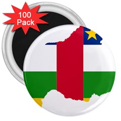 Central African Republic Flag Map 3  Magnets (100 Pack) by Sapixe